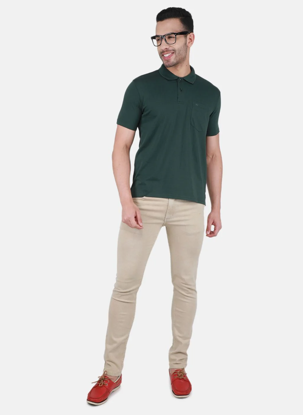 Men Green Solid T-Shirt - Image 4