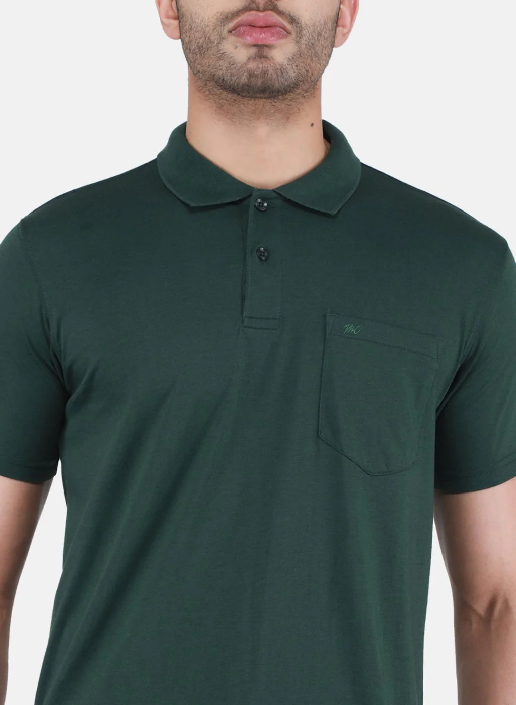 Men Green Solid T-Shirt - Image 5