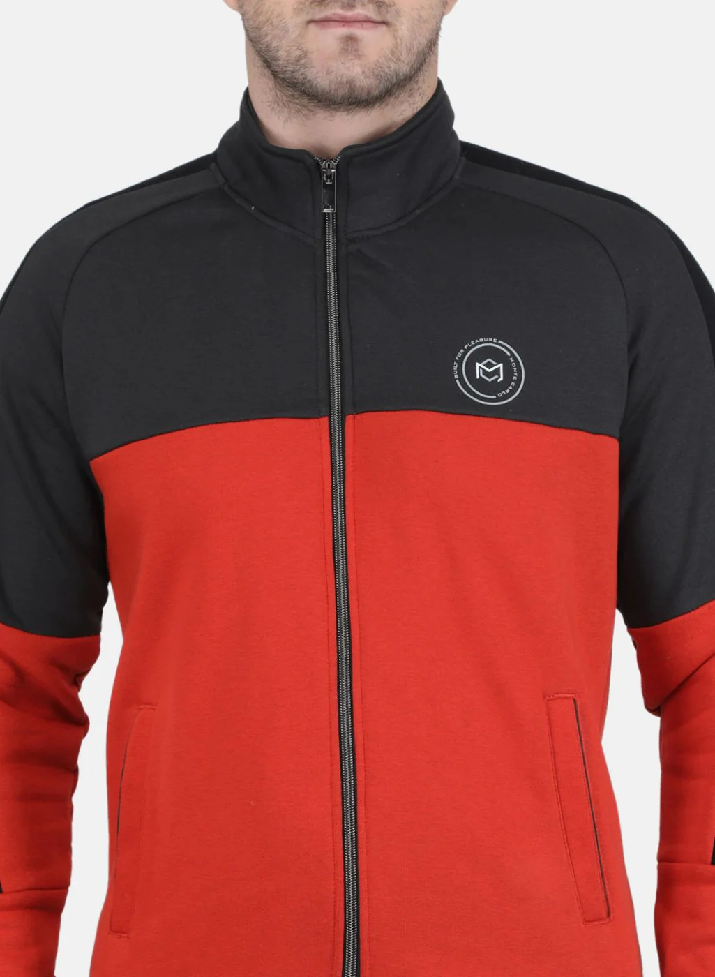 Men Grey & Orange Solid Tracksuit - Image 5