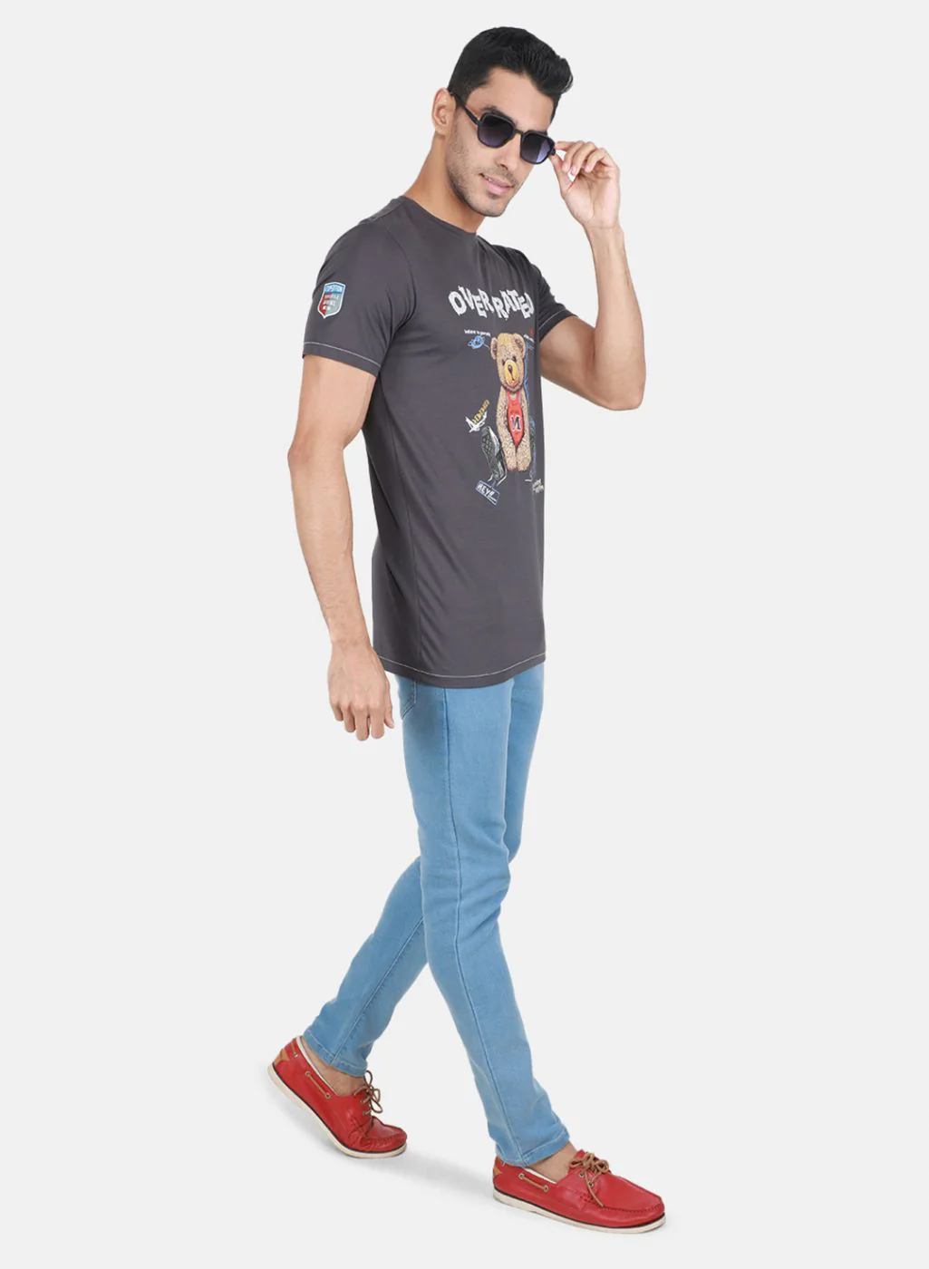 Men Grey Printed T-Shirt - Image 4