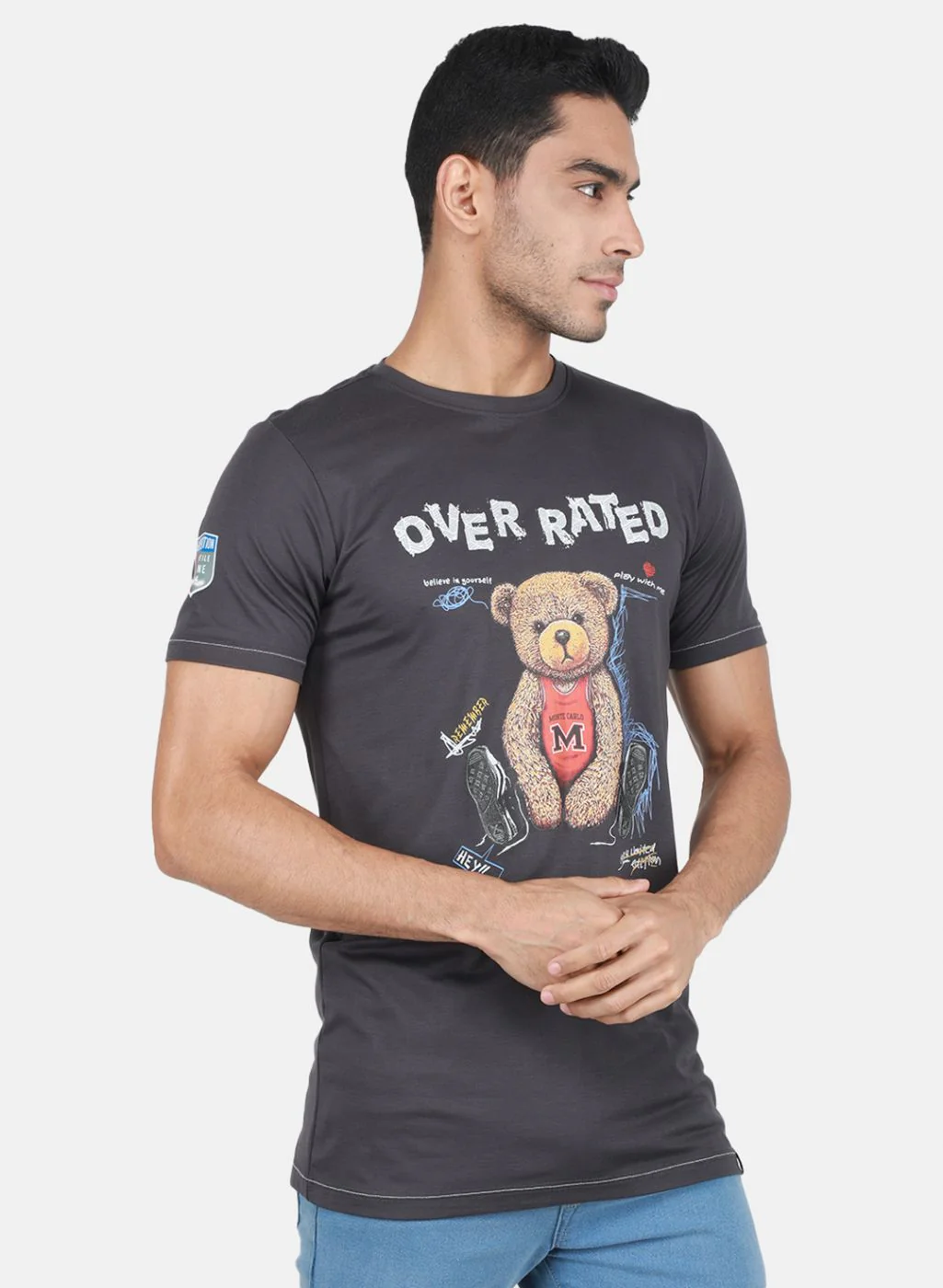 Men Grey Printed T-Shirt - Image 6