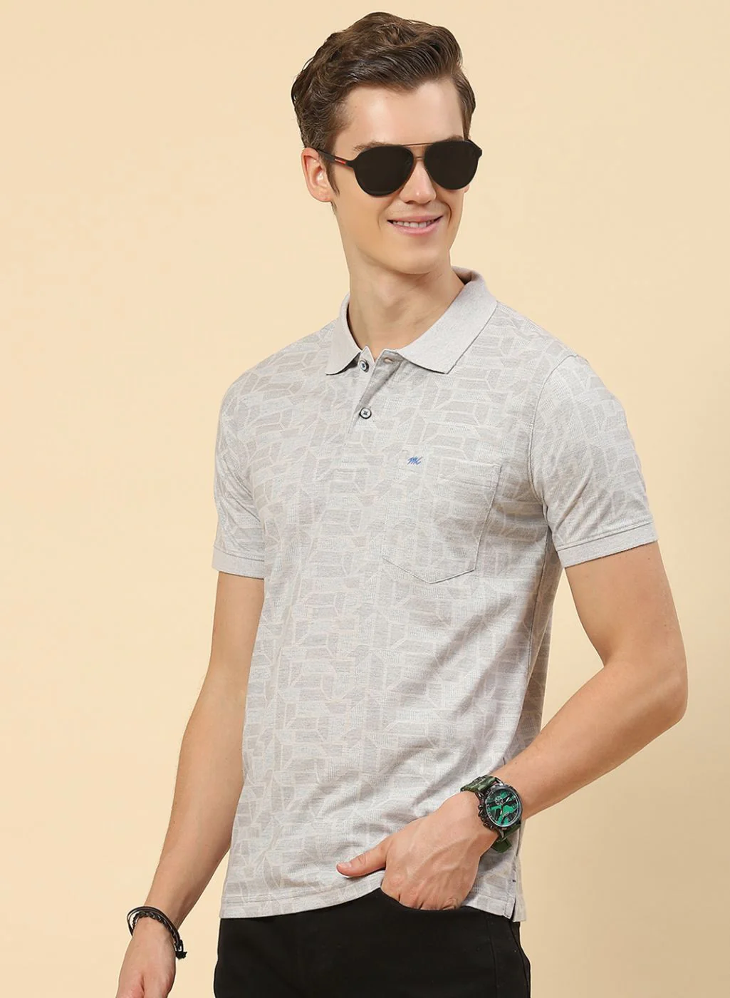 Men Grey Printed T-Shirt - Image 2