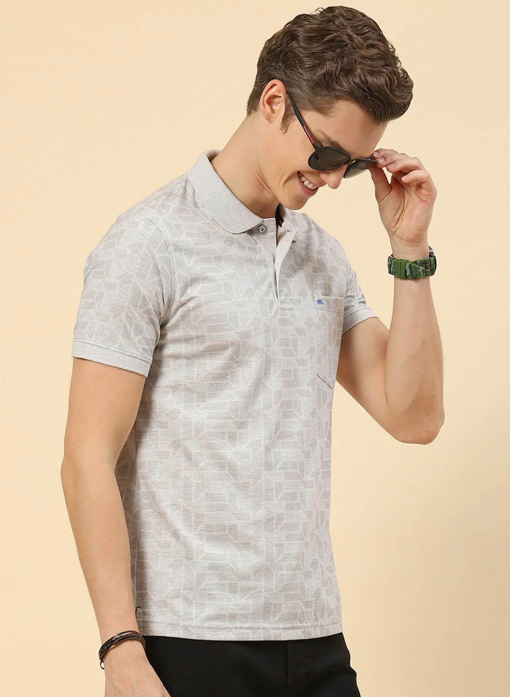 Men Grey Printed T-Shirt - Image 3