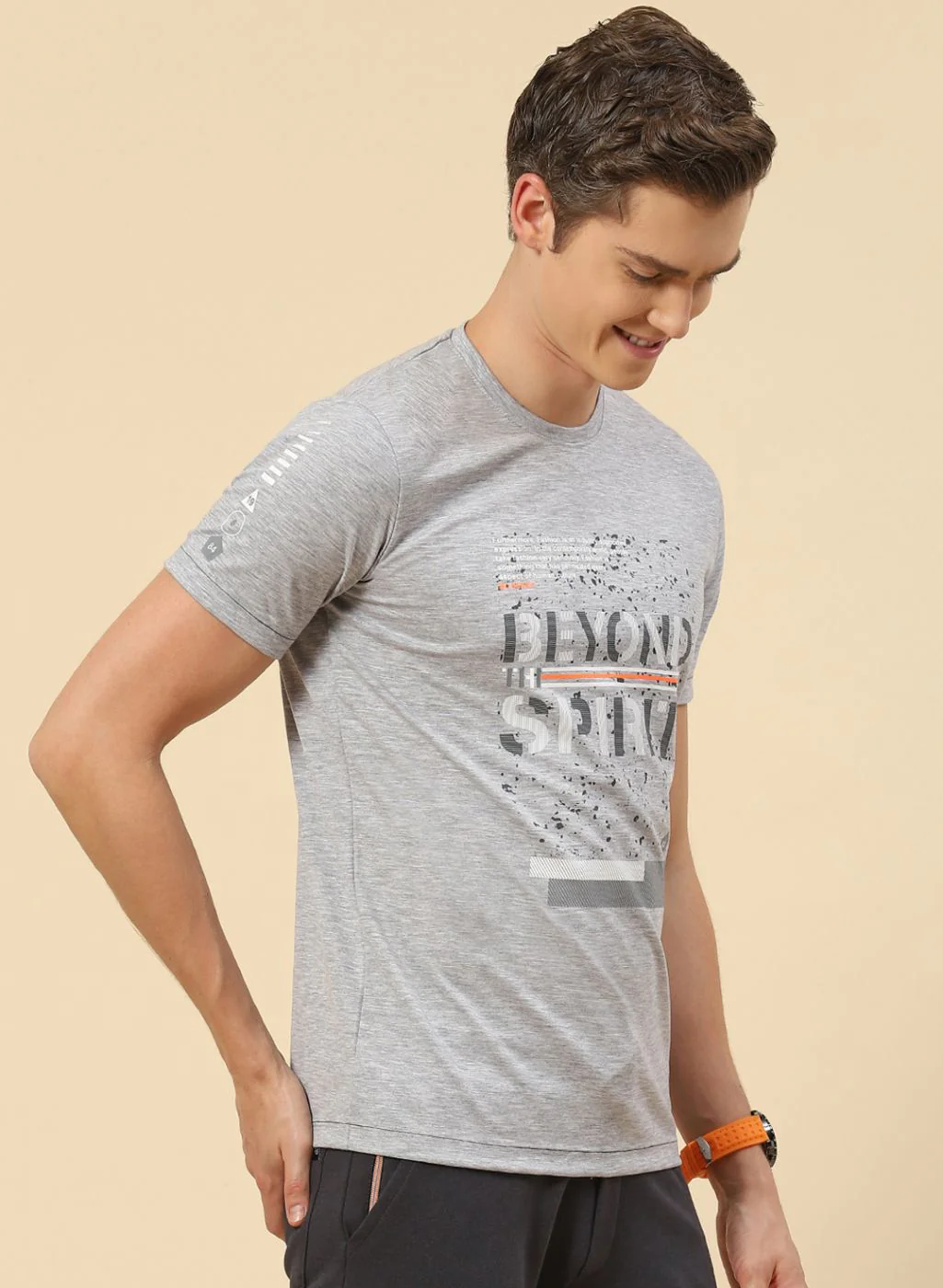 Men Grey Printed T-Shirt - Image 3