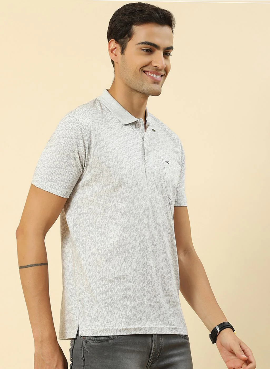Men Grey Printed T-Shirt - Image 3