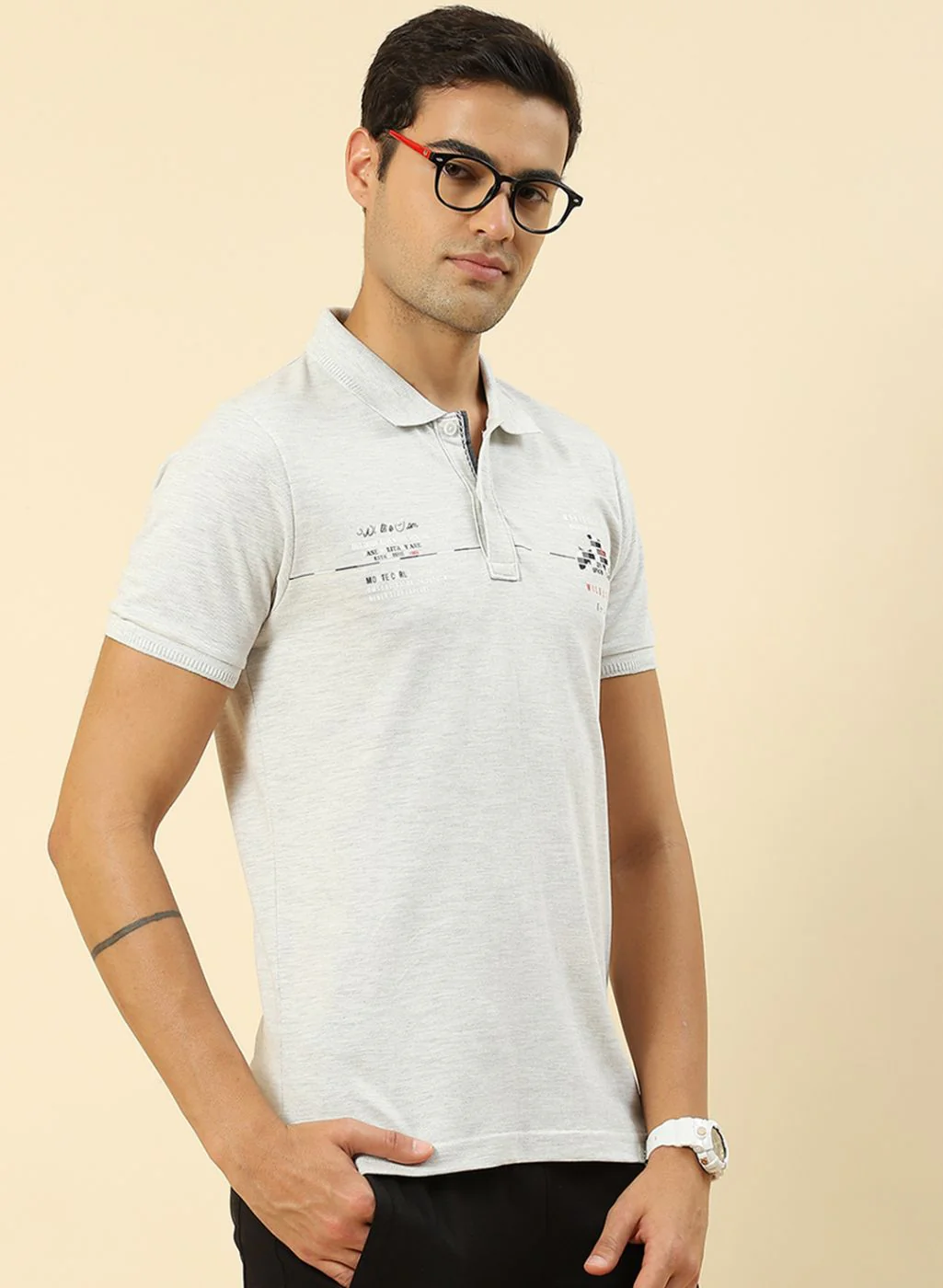 Men Grey Printed T-Shirt - Image 4