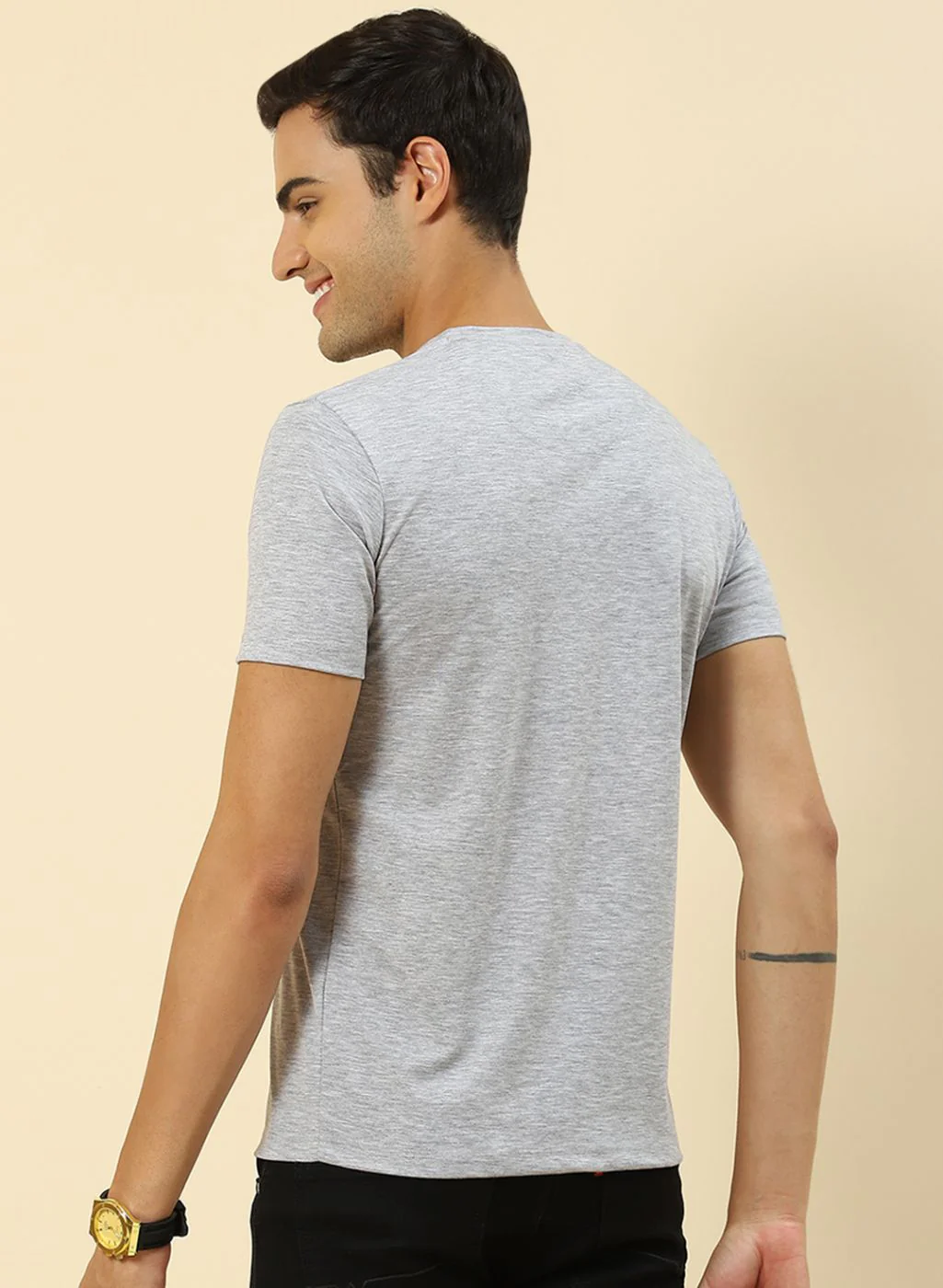 Men Grey Printed T-Shirt - Image 5