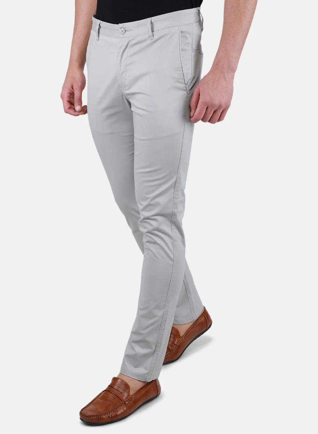 Men Grey Regular Fit Trouser - Image 2