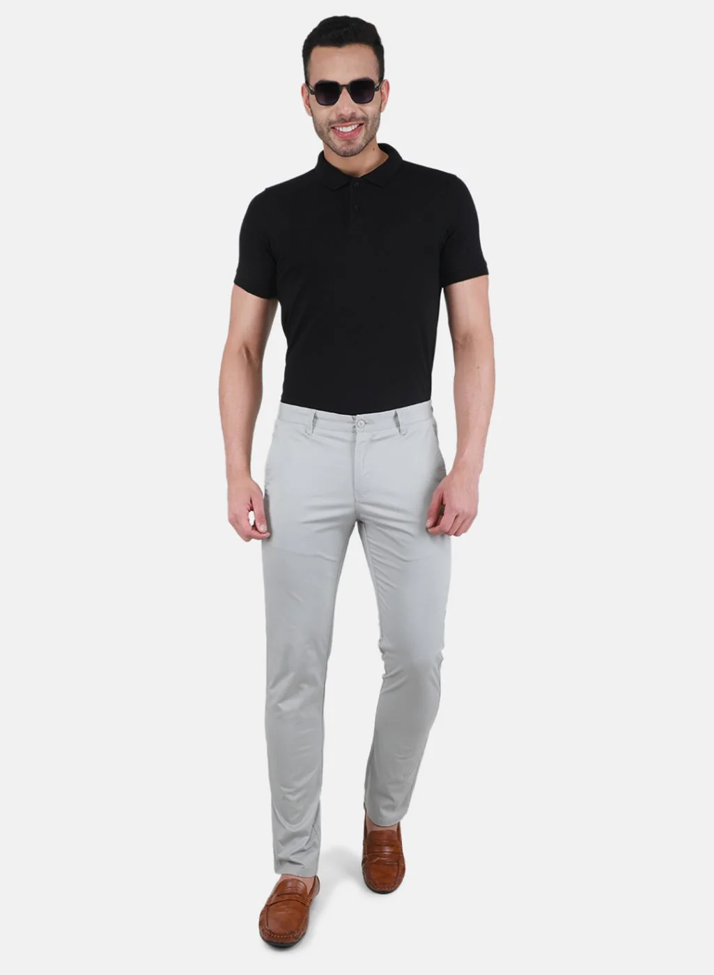Men Grey Regular Fit Trouser - Image 4