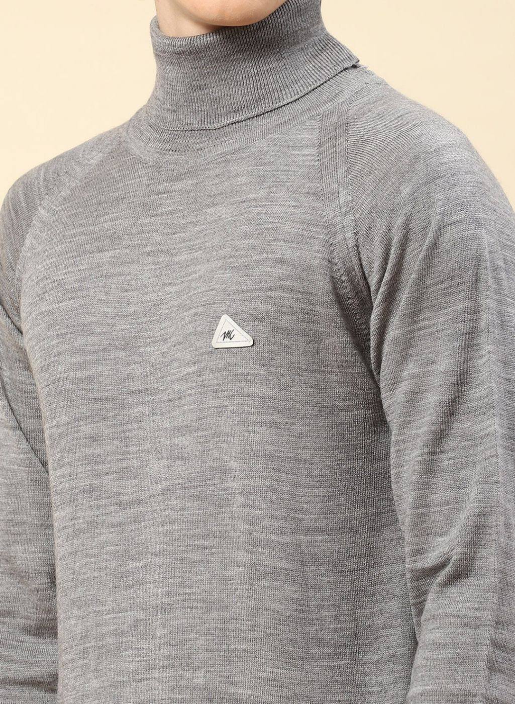 Men Grey Solid Blend wool Pullover - Image 6