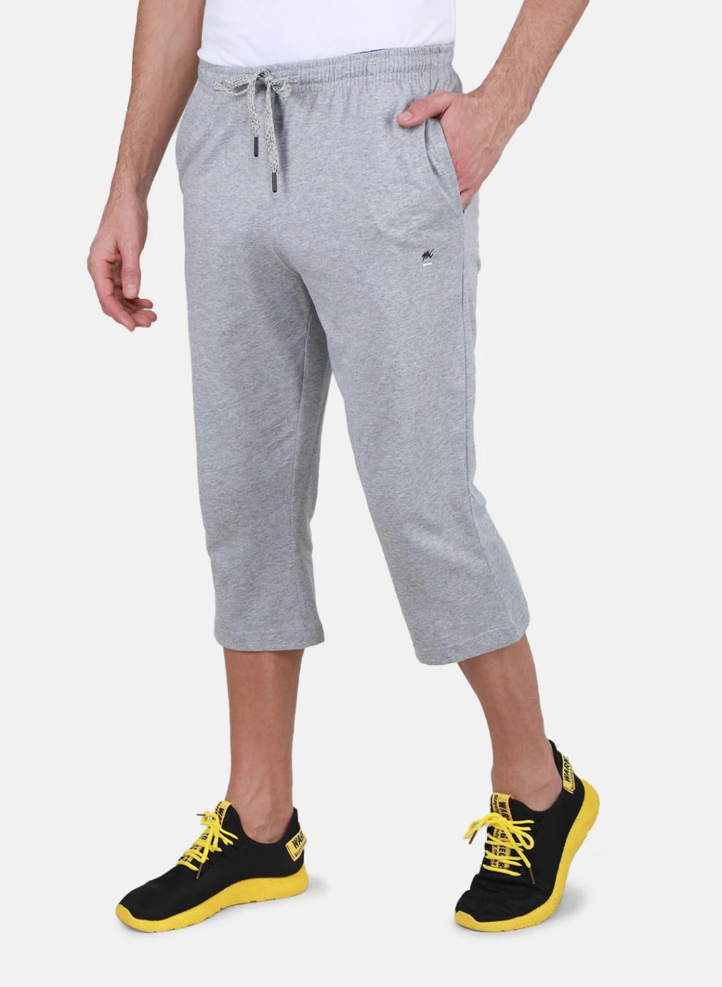 Men Grey Solid Capri - Image 2