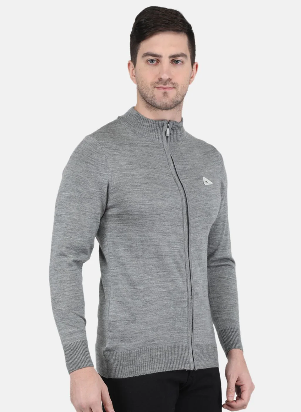 Men Grey Solid Pullover - Image 6