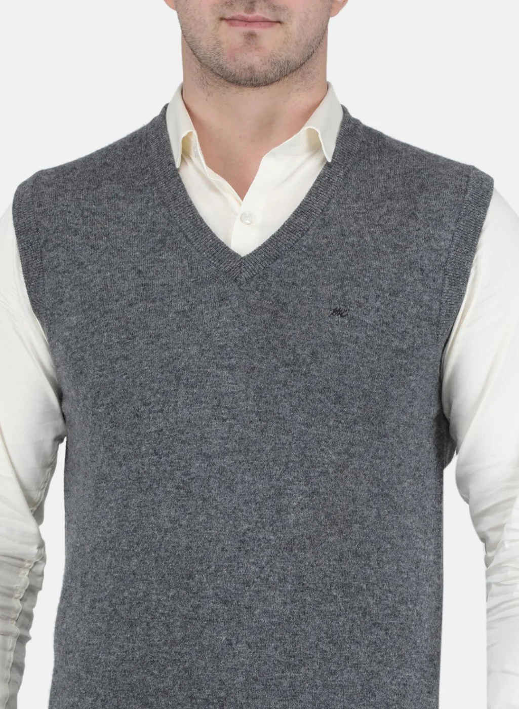 Men Grey Solid Sweater - Image 5
