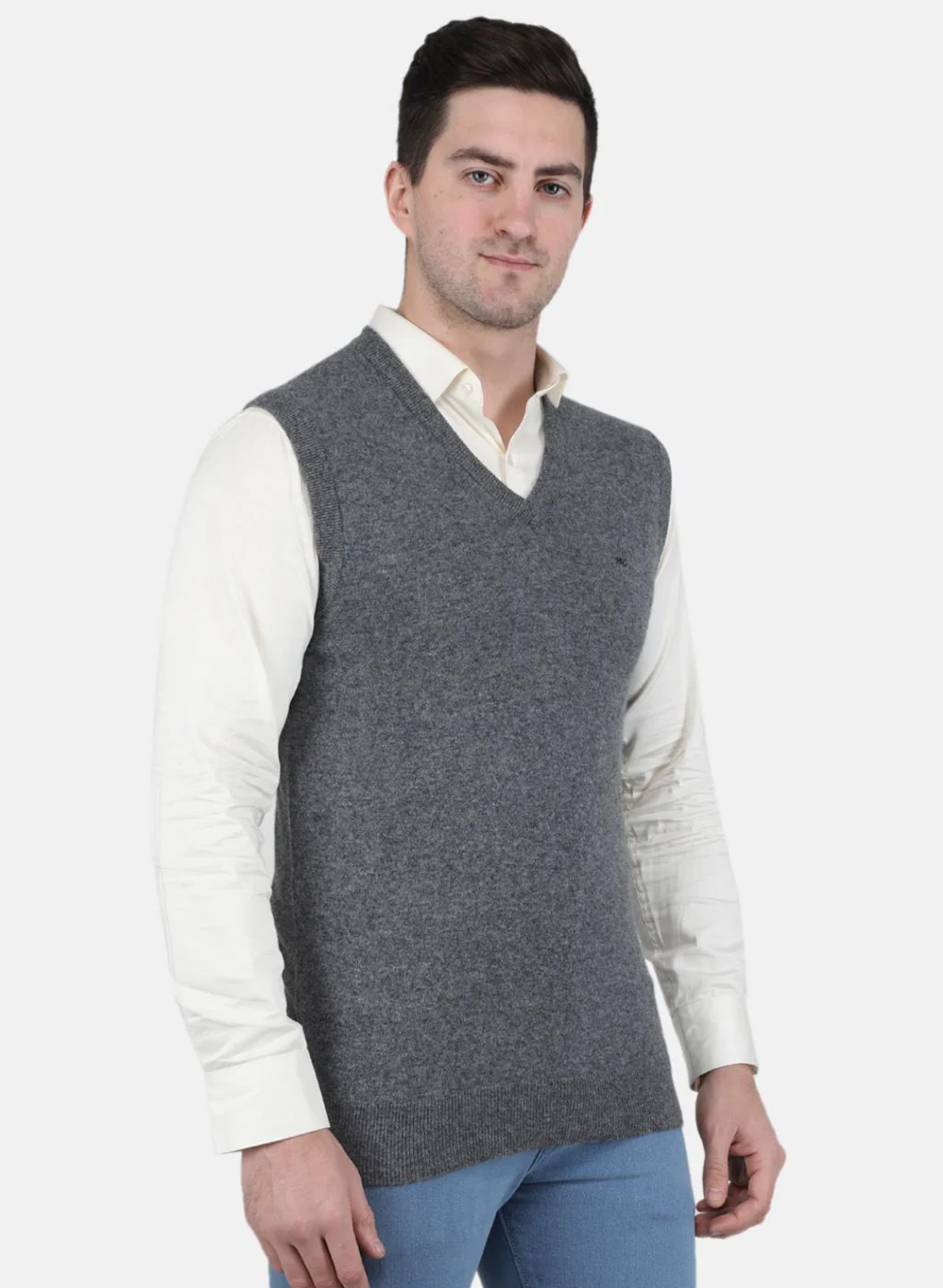 Men Grey Solid Sweater - Image 6