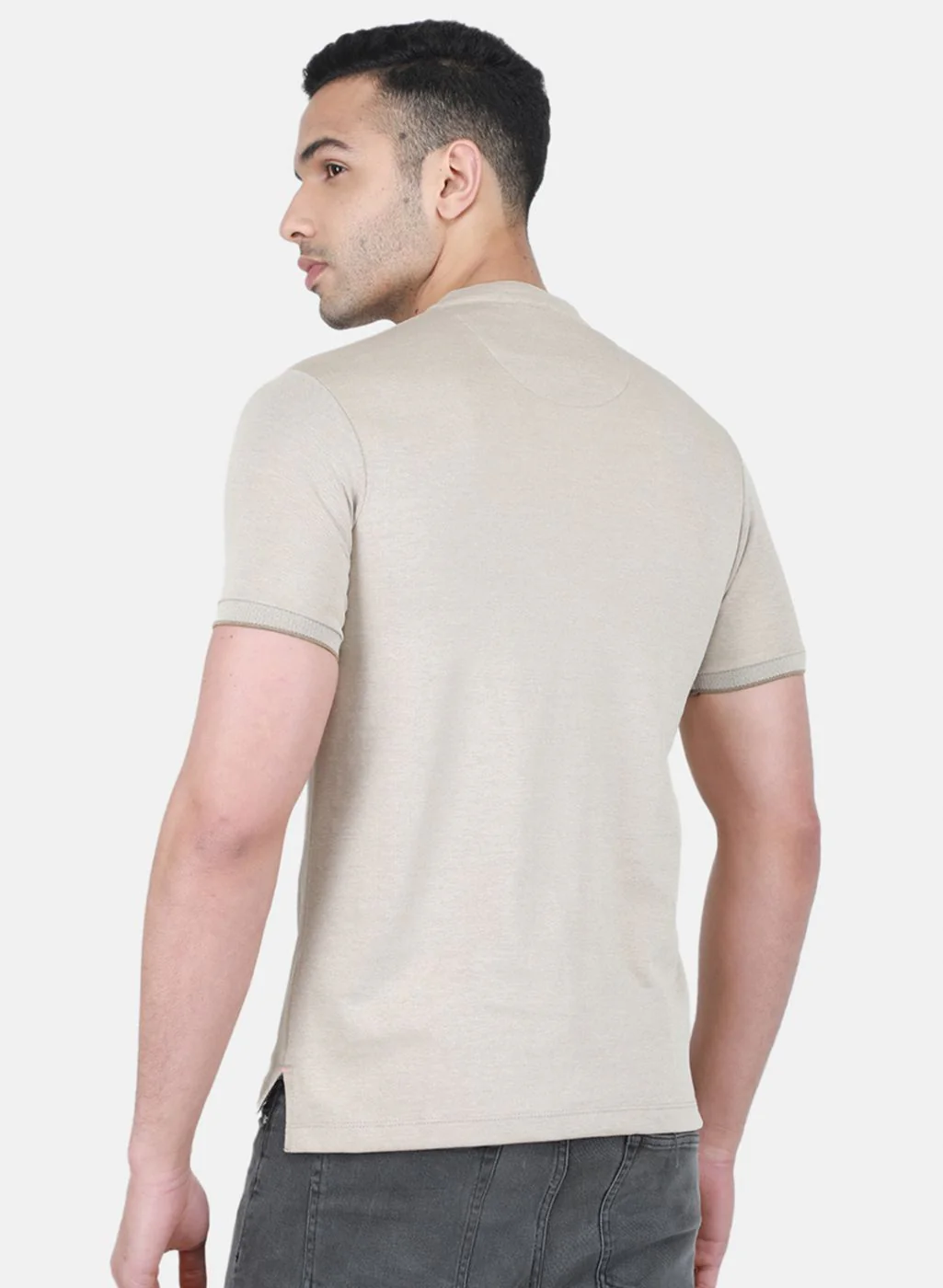 Men Khaki Printed T-Shirt - Image 3