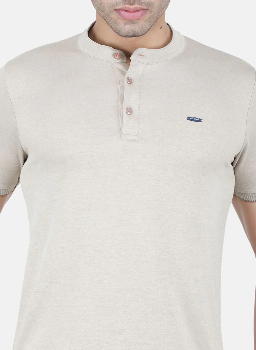 Men Khaki Printed T-Shirt - Image 5