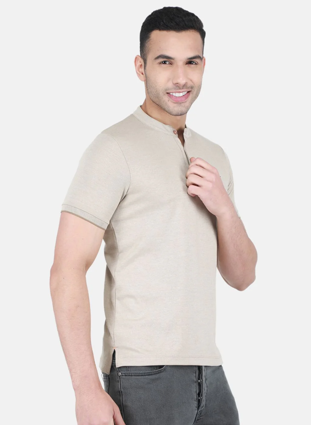Men Khaki Printed T-Shirt - Image 6