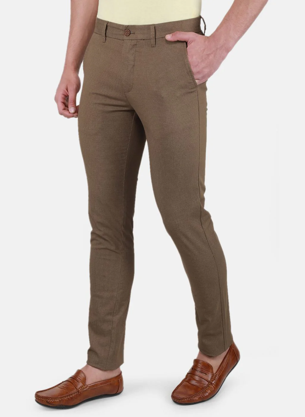 Men Khaki Regular Fit Trouser - Image 2