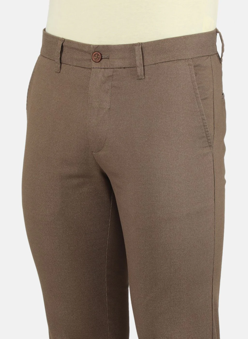 Men Khaki Regular Fit Trouser - Image 5