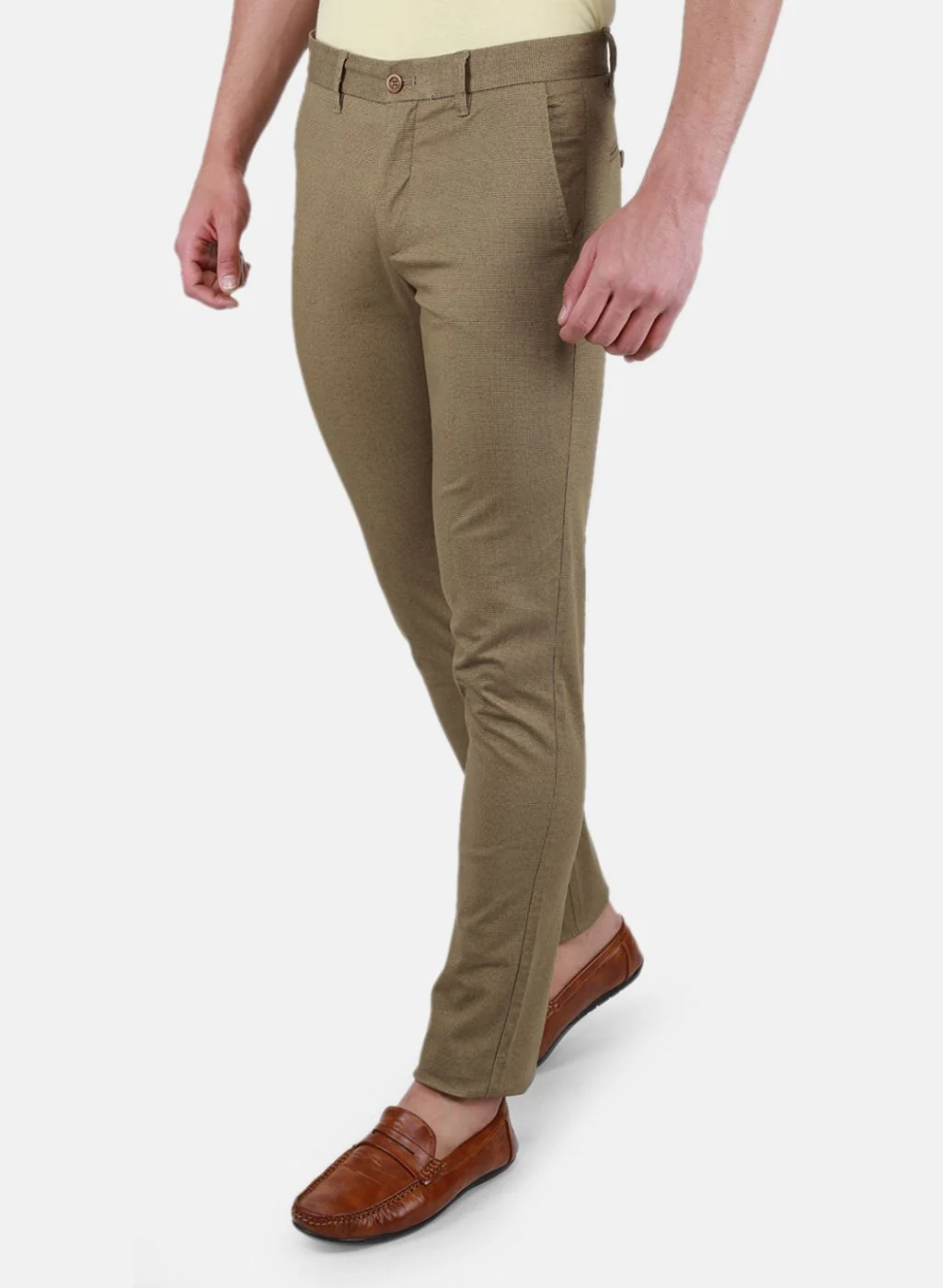 Men Khaki Regular Fit Trouser - Image 2