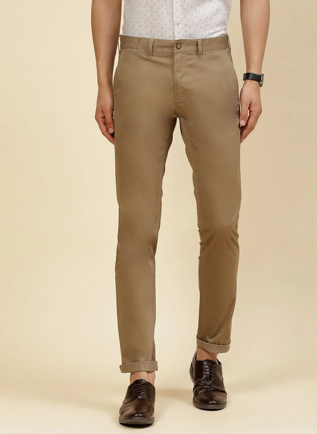 Men Khaki Regular Fit Trouser - Image 2