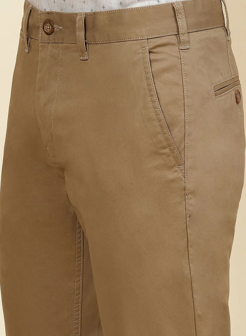 Men Khaki Regular Fit Trouser - Image 6