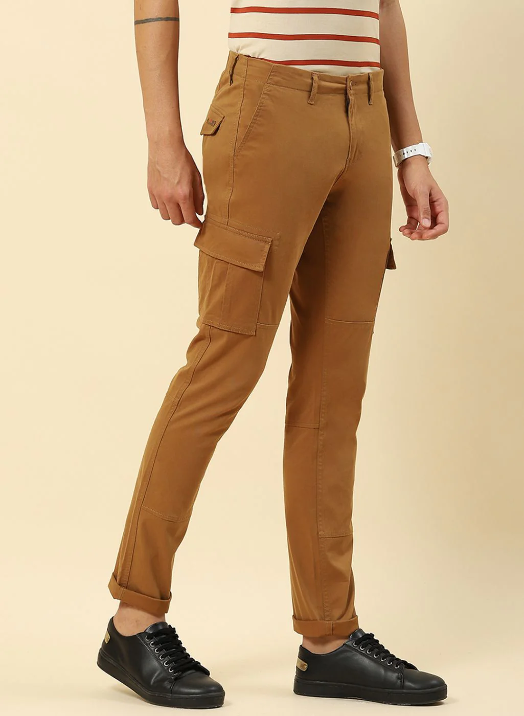 Men Khaki Regular Fit Trouser - Image 4