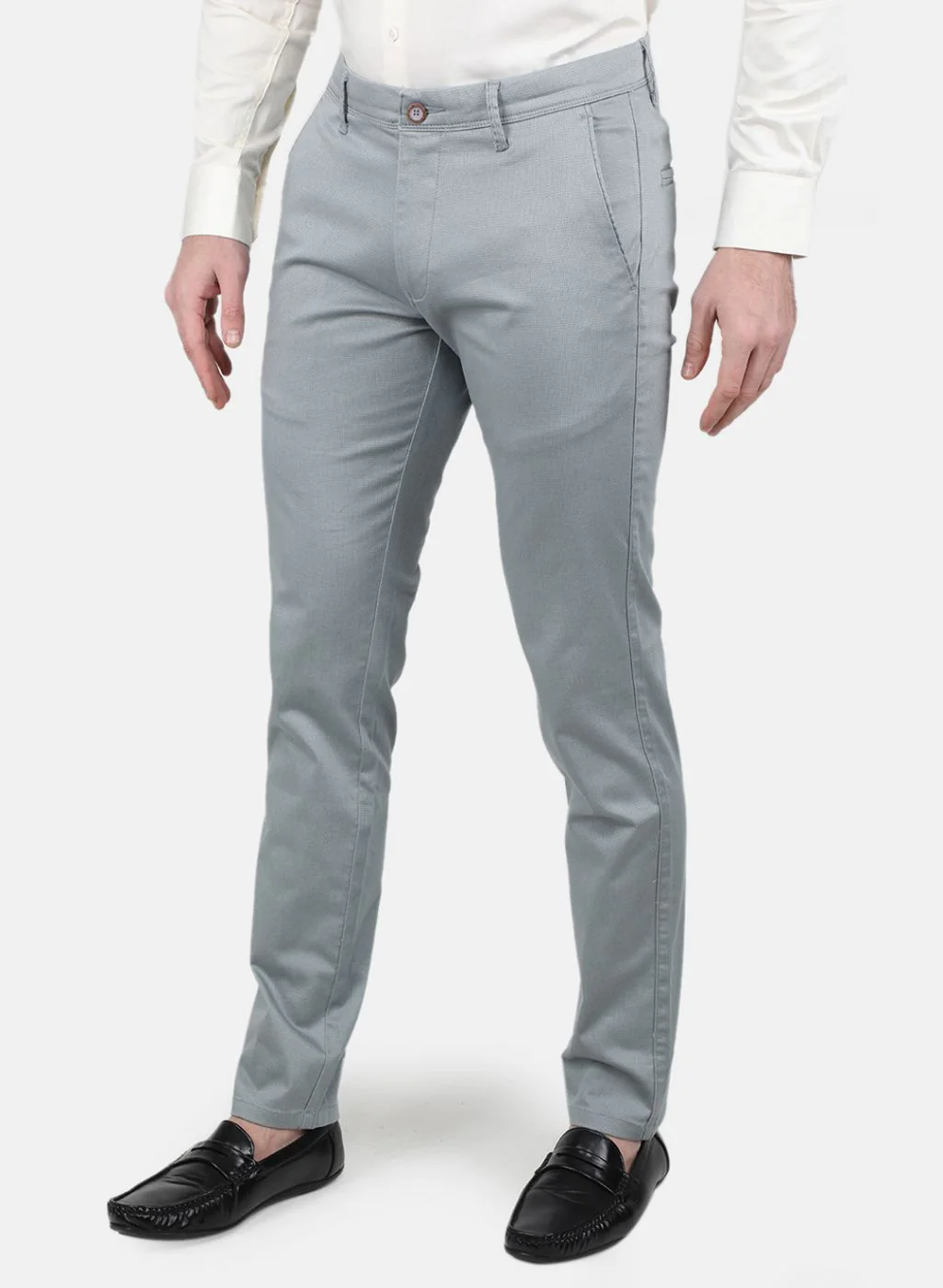 Men Light Blue Regular Fit Trouser - Image 2