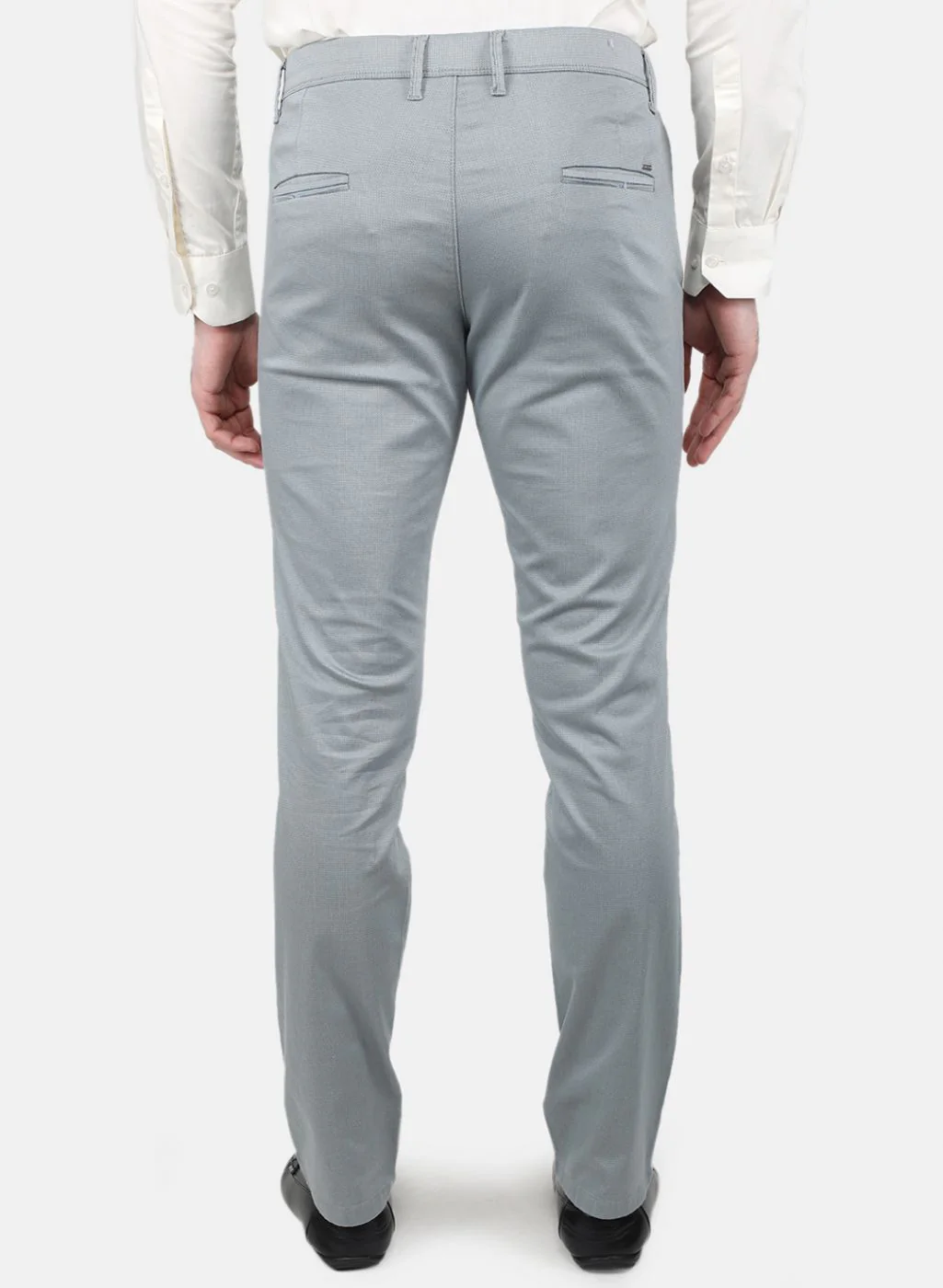 Men Light Blue Regular Fit Trouser - Image 3