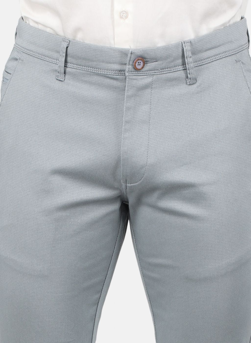 Men Light Blue Regular Fit Trouser - Image 5