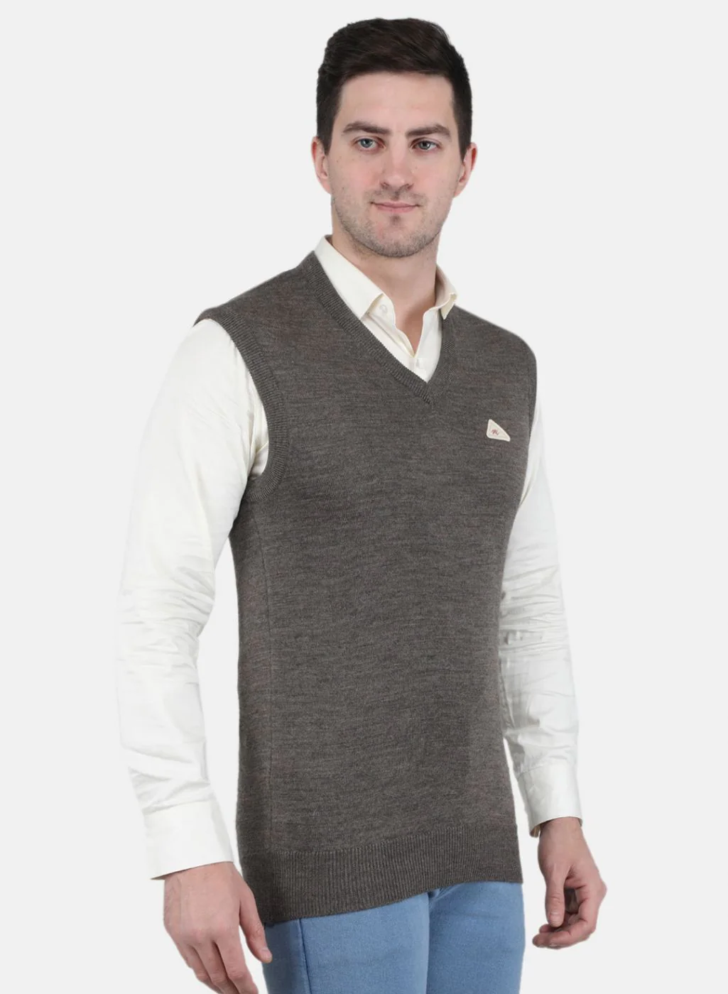 Men Light Brown Solid Sweater - Image 6