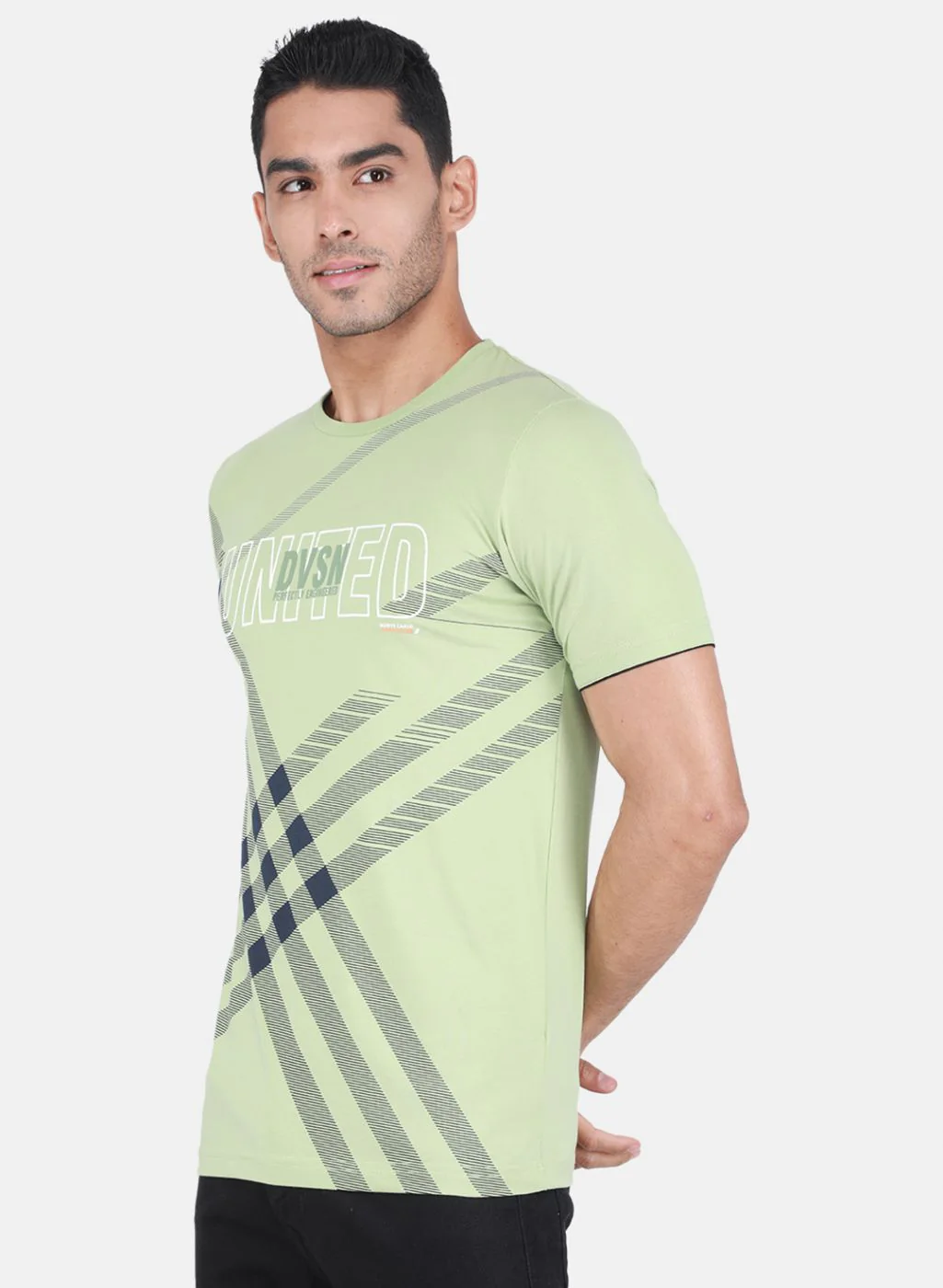 Men Light Green Printed T-Shirt - Image 2