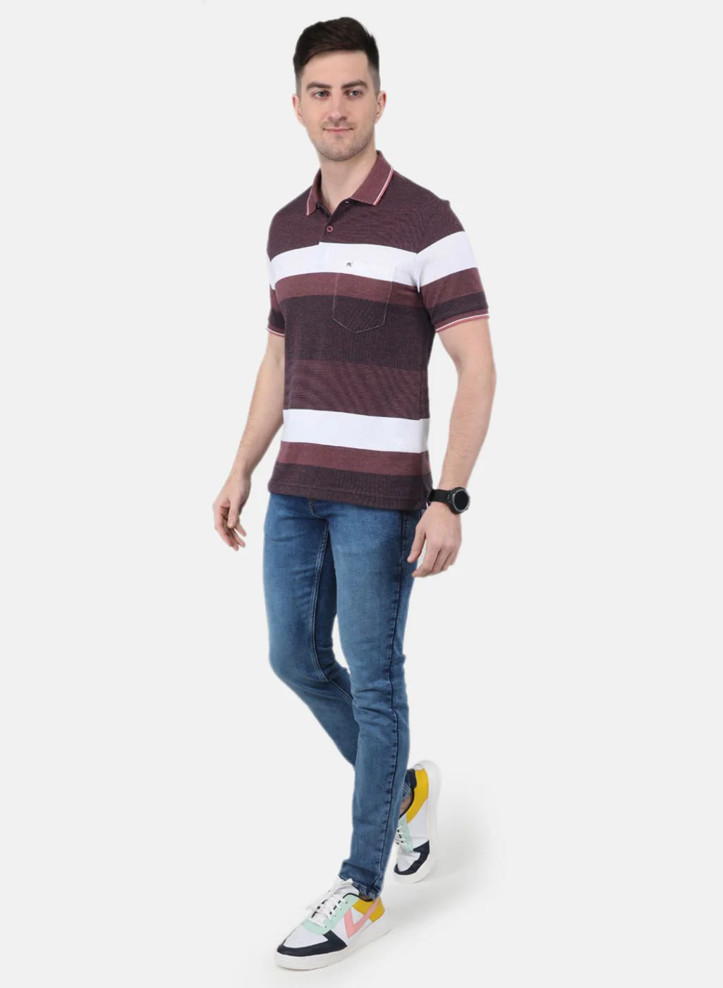Men Maroon Printed T-Shirt - Image 4