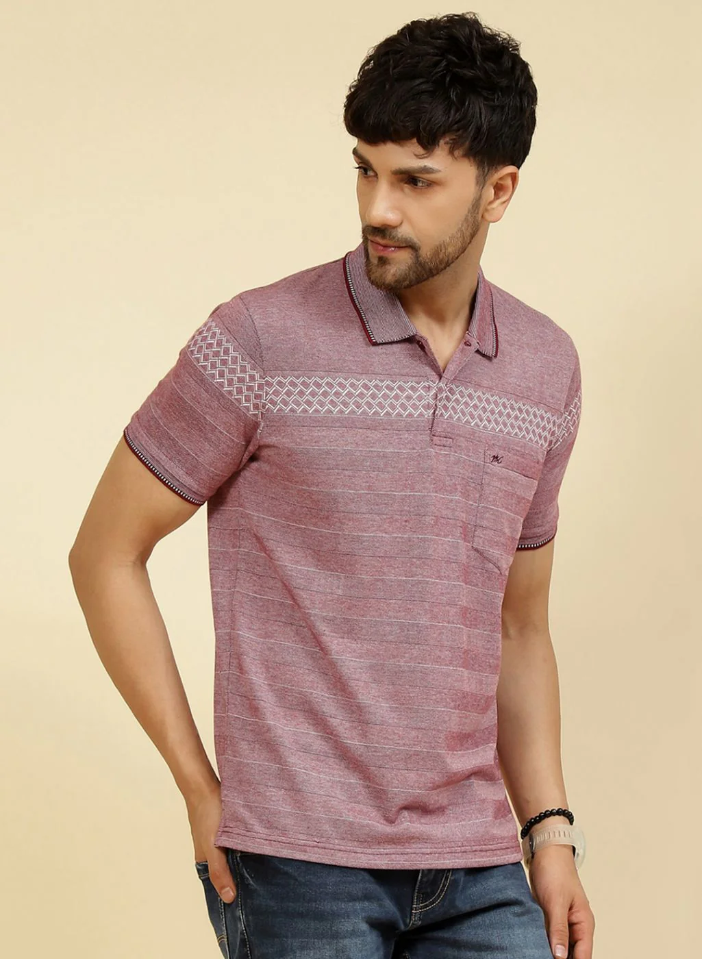 Men Maroon Printed T-Shirt - Image 4