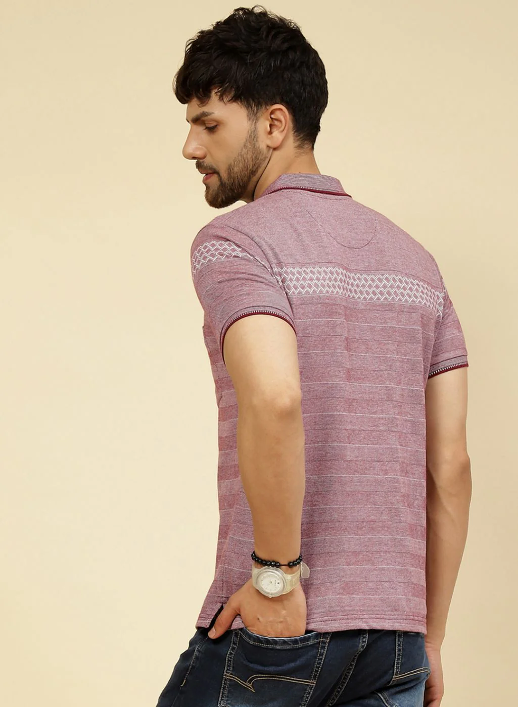 Men Maroon Printed T-Shirt - Image 5