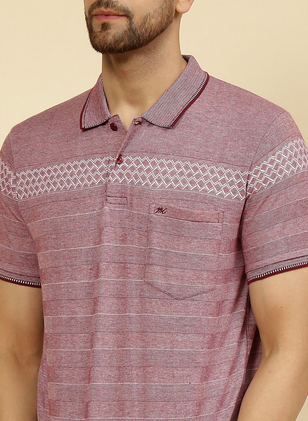 Men Maroon Printed T-Shirt - Image 6