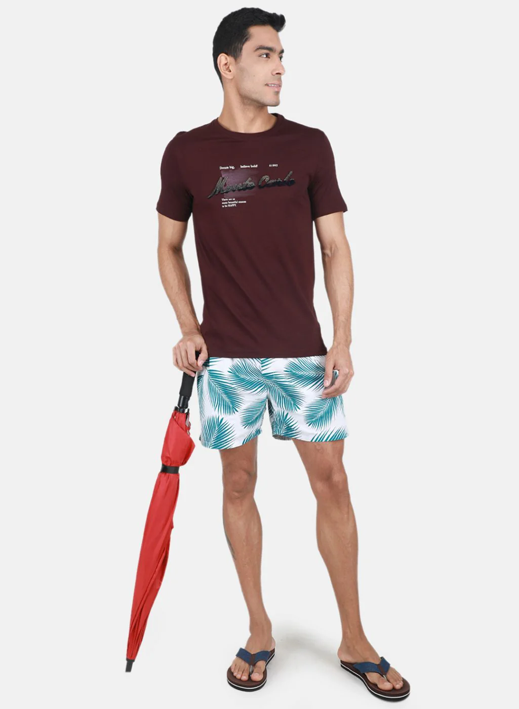 Men Maroon Printed T-Shirt - Image 4