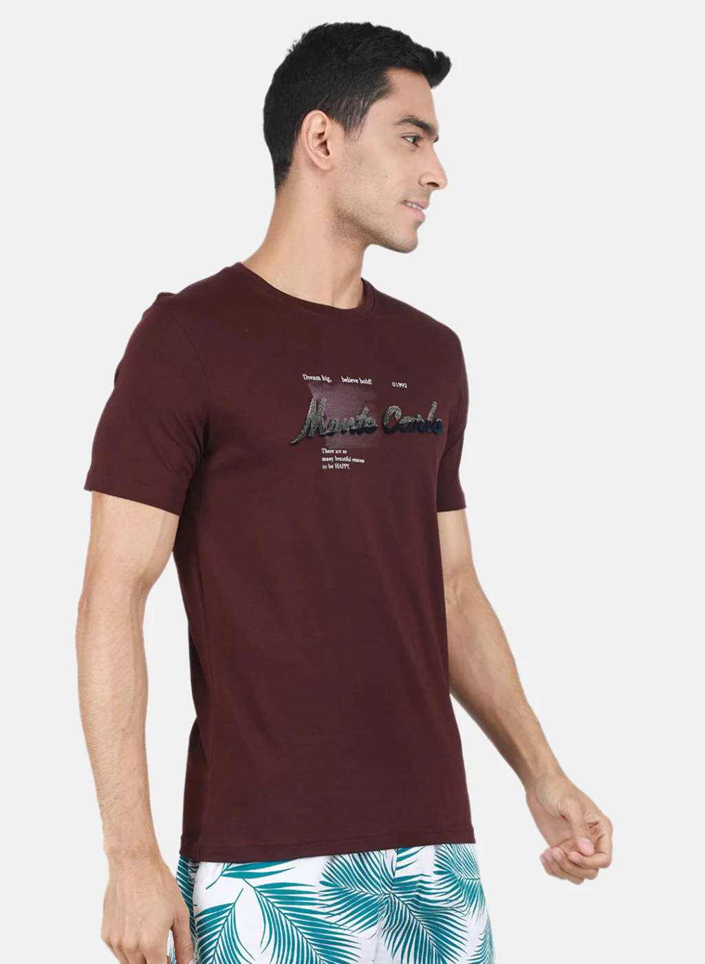 Men Maroon Printed T-Shirt - Image 6