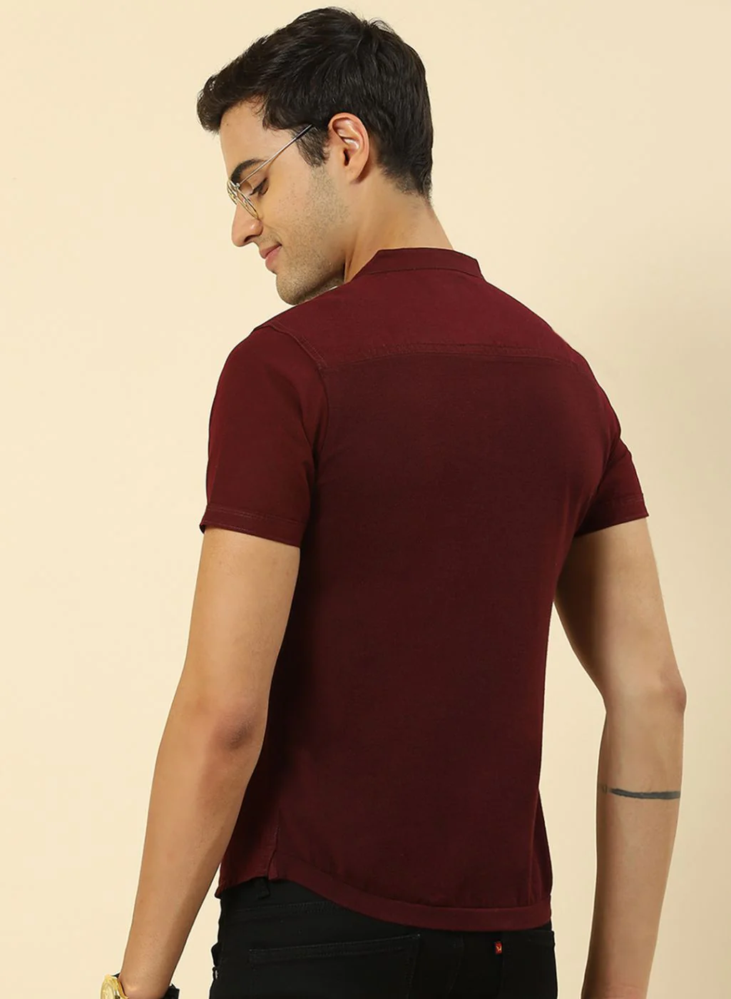 Men Maroon Printed T-Shirt - Image 5