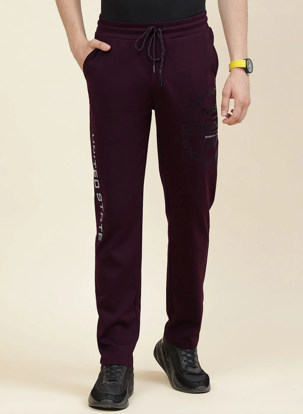 Men Maroon Regular Fit Lower - Image 2
