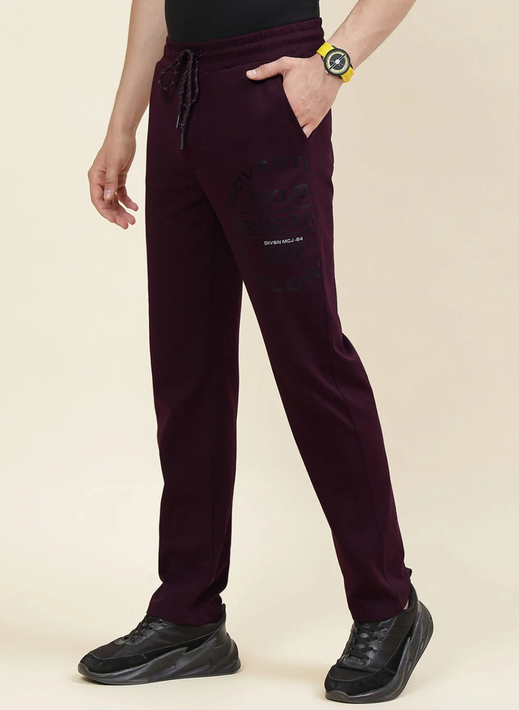 Men Maroon Regular Fit Lower - Image 3