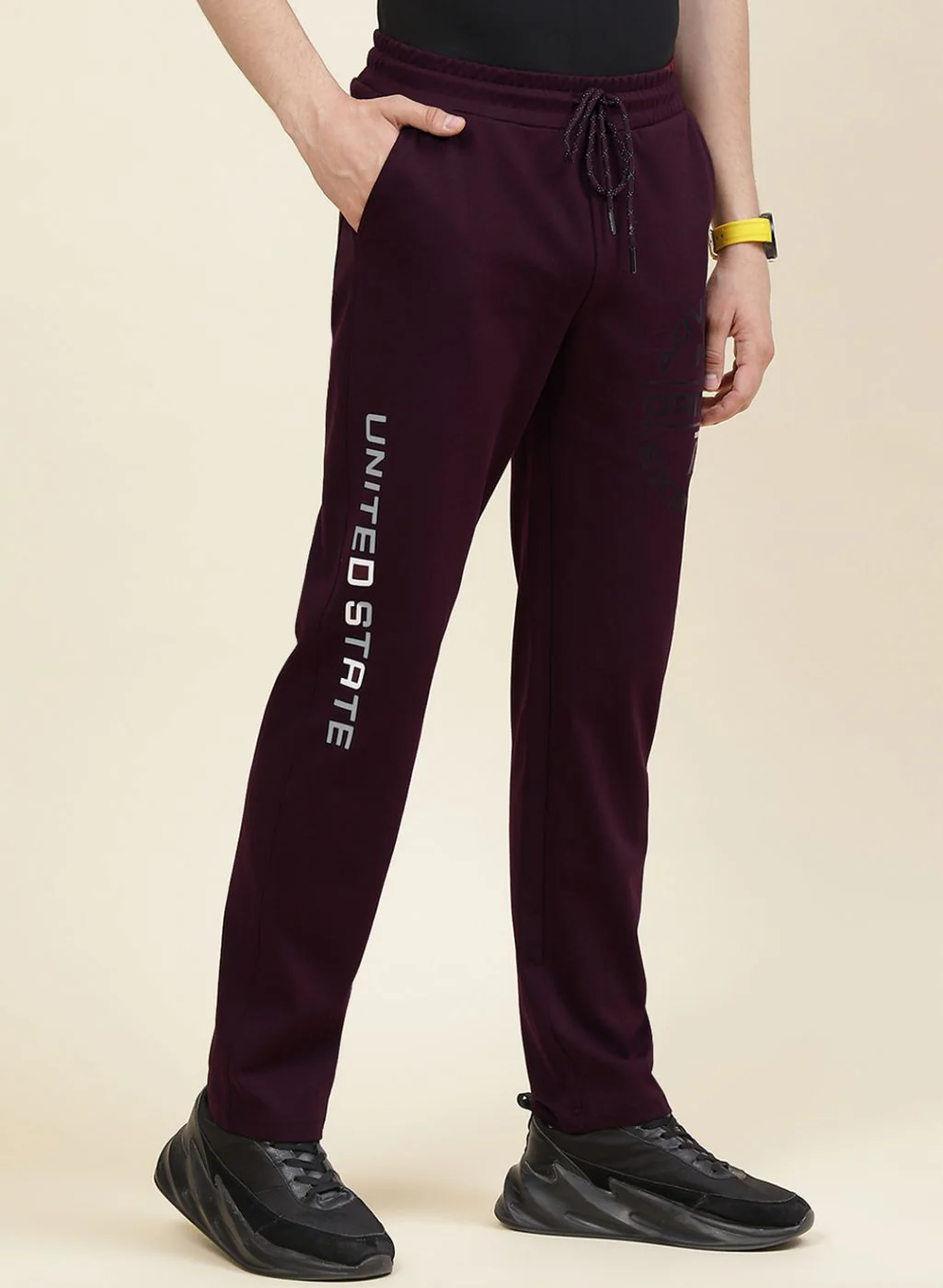 Men Maroon Regular Fit Lower - Image 4