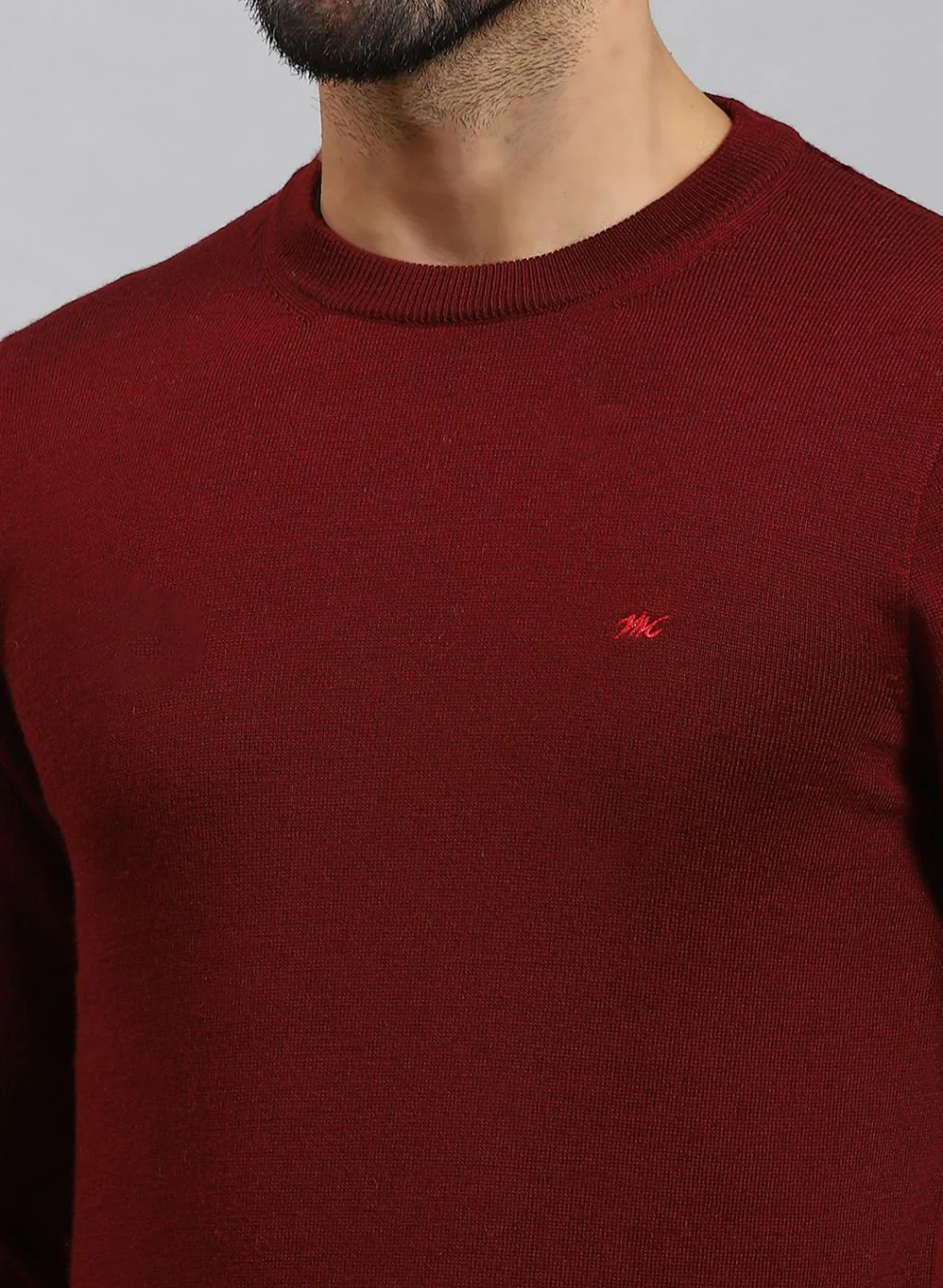 Men Maroon Solid Pure wool Pullover - Image 6
