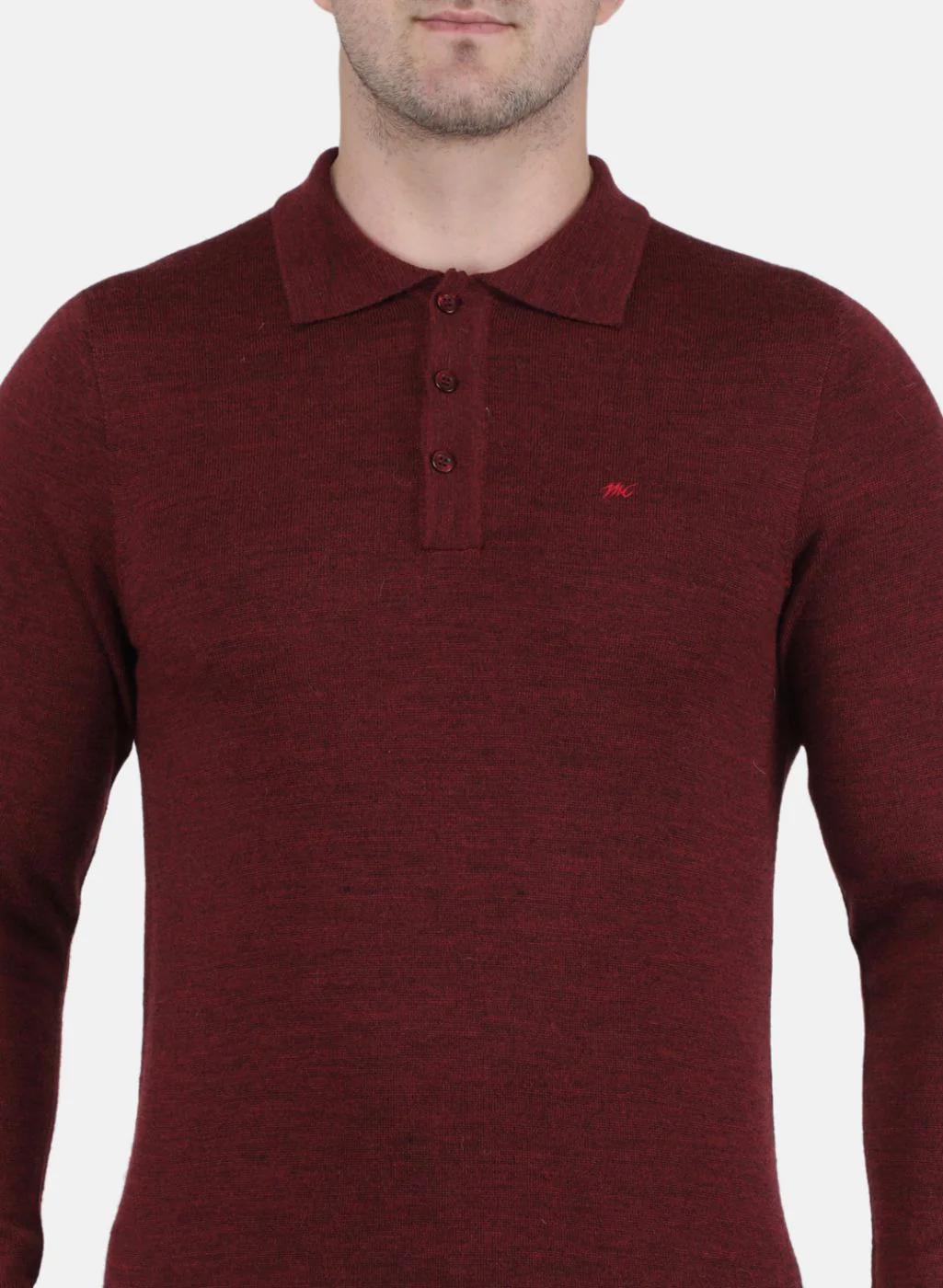 Men Maroon Solid T-Shirt - Image 5