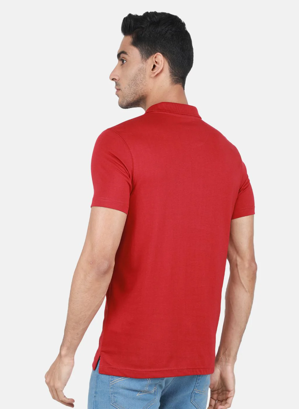 Men Maroon Solid T-Shirt - Image 3