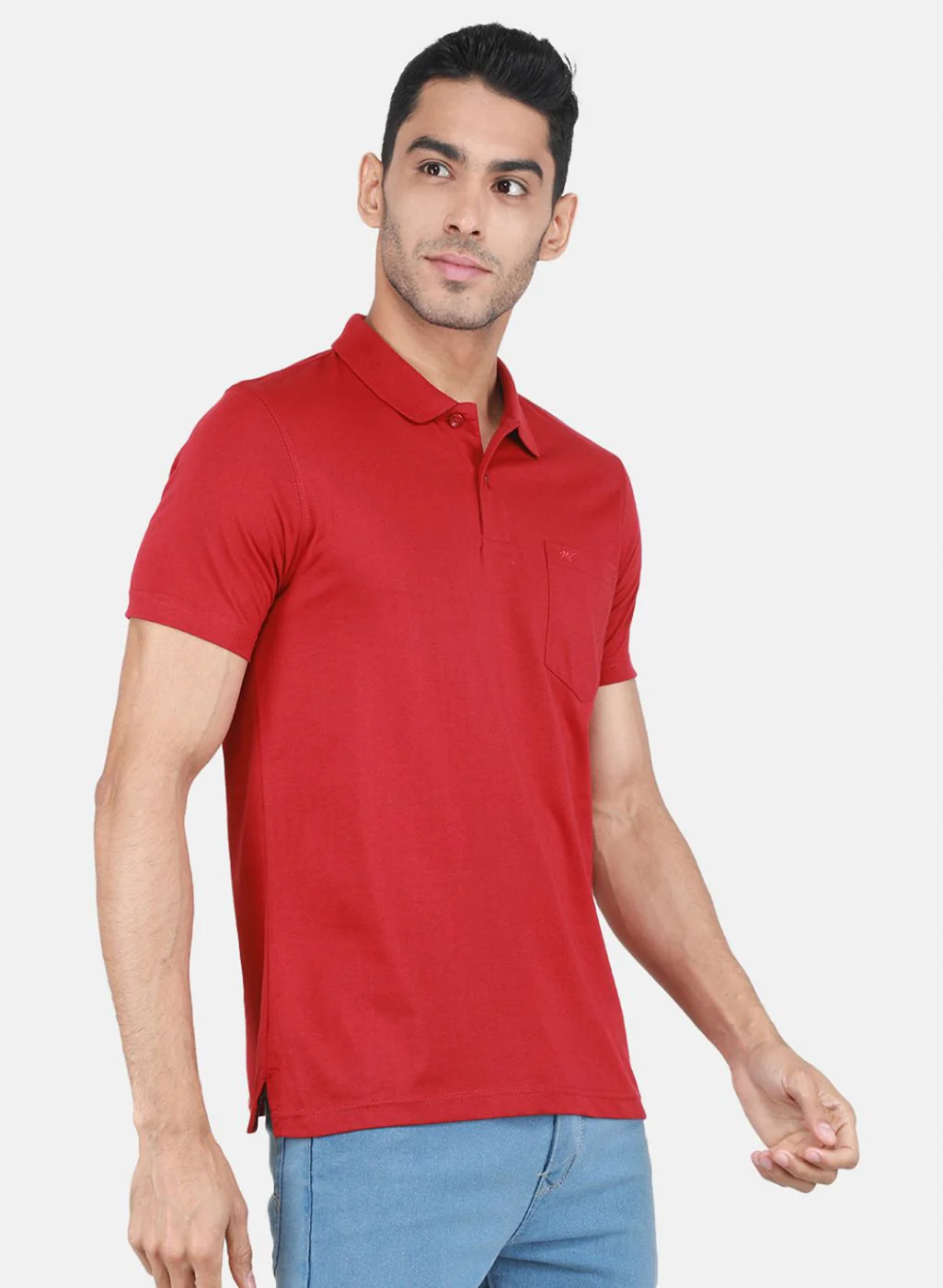 Men Maroon Solid T-Shirt - Image 6