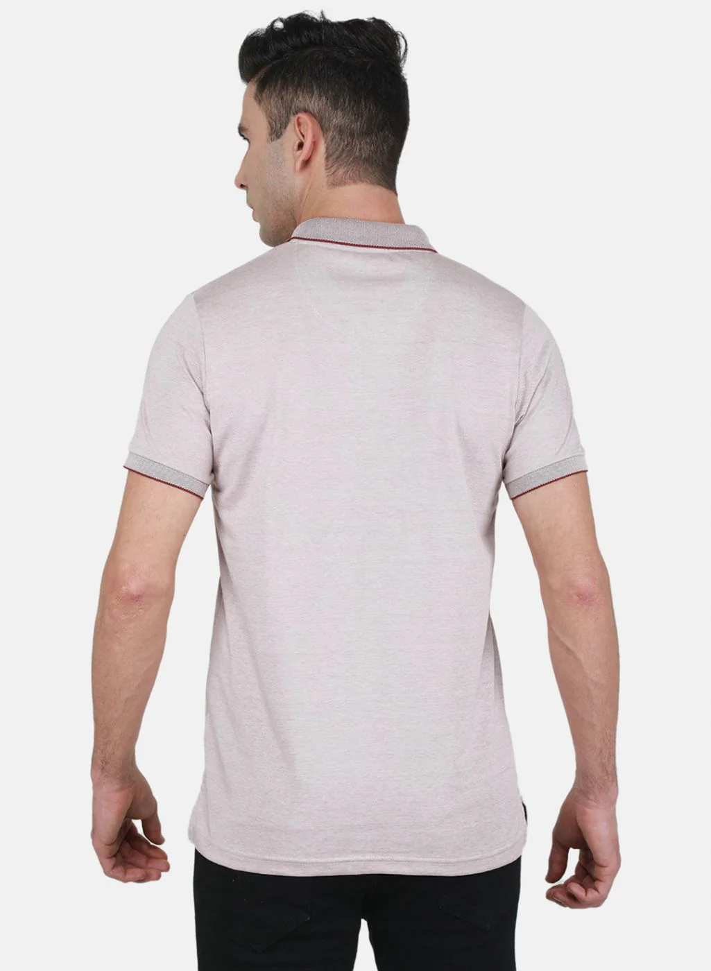 Men Maroon Solid T-Shirt - Image 3