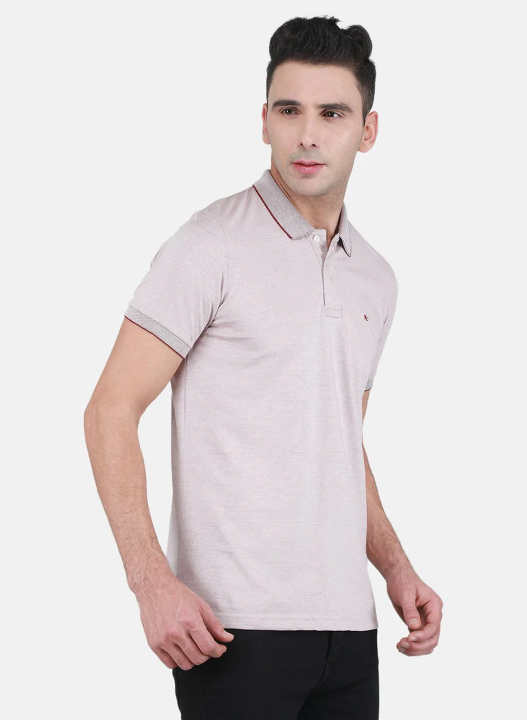 Men Maroon Solid T-Shirt - Image 6
