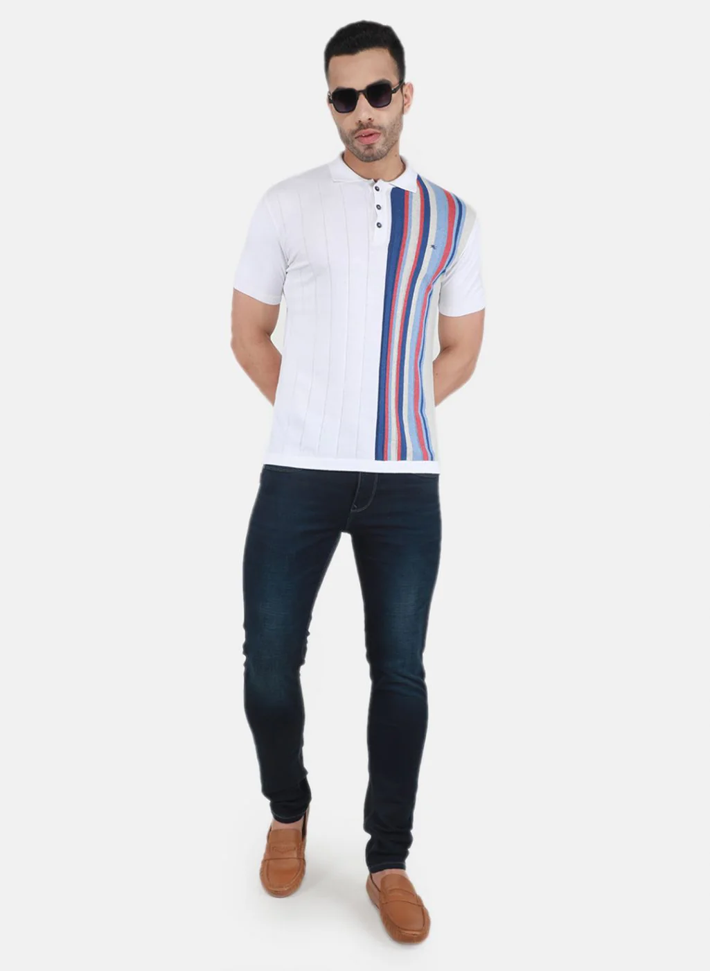 Men Multi Color Solid T-Shirt - Image 4