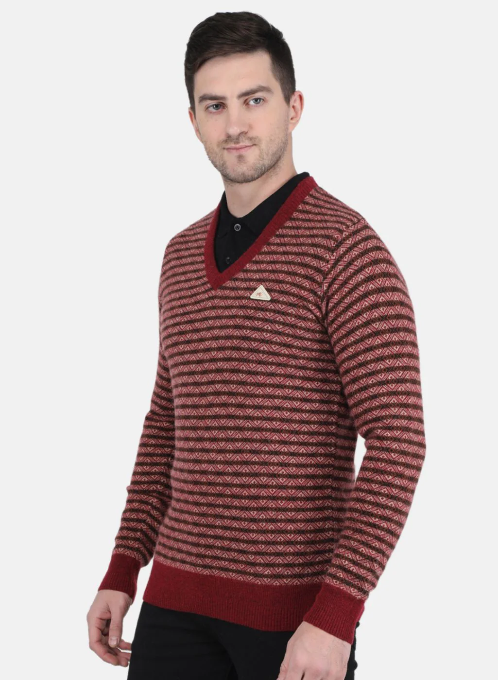 Men Multicolor Self Design Pullover - Image 2